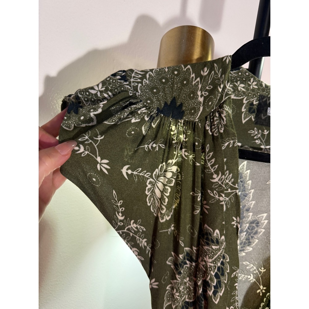 Reformation Orchid Maxi Dress Green Paisley Tie Front 2 xs euc floral wedding - Picture 6 of 14